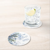 雪の愛の冬のブライダルシャワーの好意 ラウンドペーパーコースター (インサイチュ)