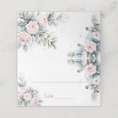 雪の愛の冬のブライダルシャワーパーティー プレイスカード (外部開封)