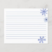 雪の愛の冬のブライダルシャワーレシピカード (裏面)