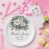 雪の愛の冬のブライダルシャワー招待 ペーパープレート (パーティー)