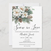 雪の愛の冬のブライダルシャワー招待 招待状 (正面)