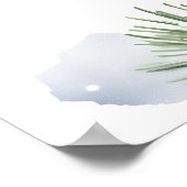 雪の愛の冬のブライダルシャワー歓迎サイン ポスター (角)