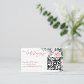 雪の愛の冬のブライダルシャワーqrギフトレジストリ エンクロージャーカード (スタンド正面)