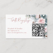 雪の愛の冬のブライダルシャワーqrギフトレジストリ エンクロージャーカード (正面)