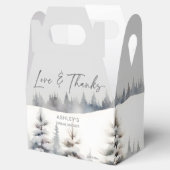 雪の愛の冬の松の森のブライダルシャワーファボ フェイバーボックス (オープン)