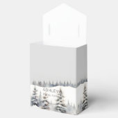 雪の愛の冬の松の森のブライダルシャワーファボ フェイバーボックス (オープン)