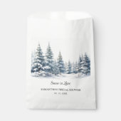 雪の愛の冬の松の森ブライダルシャワー フェイバーバッグ (正面)