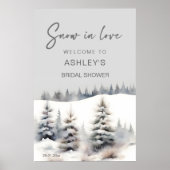 雪の愛の冬の森のブライダルシャワーへようこそ ポスター (正面)