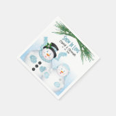 雪の愛の冬の結婚式 スタンダードカクテルナプキン (角)