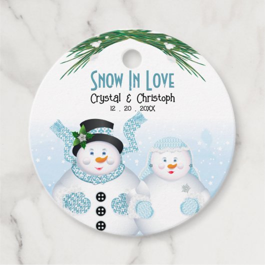 雪の愛の冬の結婚式 フェイバータグ (正面)