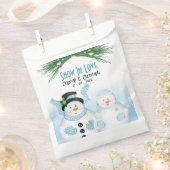 雪の愛の冬の結婚式 フェイバーバッグ (クリップ留めされた状態)