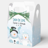 雪の愛の冬の結婚式 フェイバーボックス (オープン)