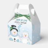 雪の愛の冬の結婚式 フェイバーボックス (正面サイド)