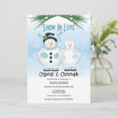 雪の愛の冬の結婚式 招待状 (スタンド正面)