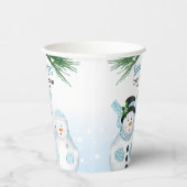 雪の愛の冬の結婚式 紙コップ (右)