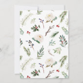 雪の愛の冬の花の常緑樹 招待状 (裏面)