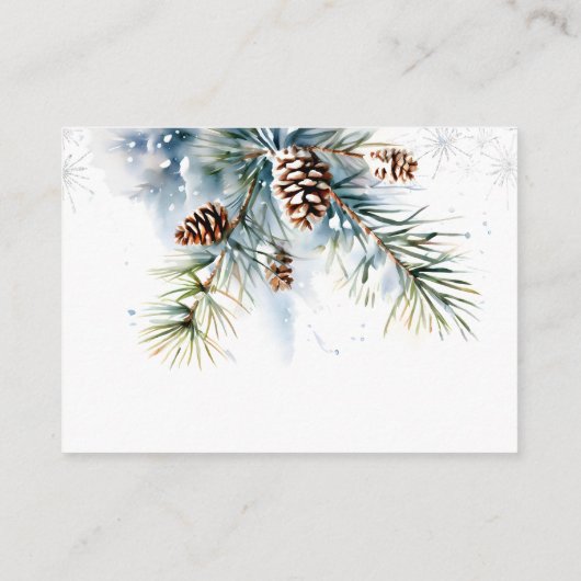 雪の愛の冬の赤ちゃんシャワーおむつラッフル エンクロージャーカード (裏面)