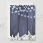 雪の愛の冬の雪片ブライダルシャワー 招待状 (裏面)