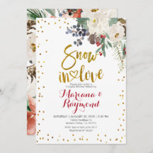 雪の愛の白いクリスマスフローラカップルのシャワー