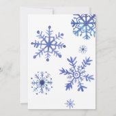 雪の愛の雪の結晶の冬ブライダルシャワー 招待状 (裏面)