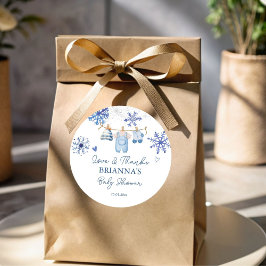 雪の愛の雪の雪の冬の赤ちゃんシャワー賛成 ラウンドシール