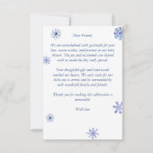 雪の愛の雪の雪の冬の赤ちゃんシャワー サンキューカード (裏面)