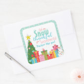 雪の感謝先生ありがとう スクエアシール (封筒)