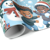 雪の戦争 – クリスマスラッピング紙 ラッピングペーパー (ロールコーナー)