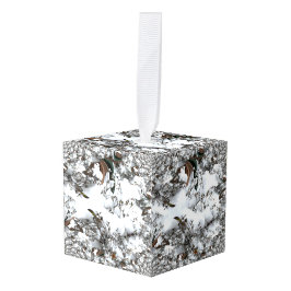 雪の抽象芸術 キューブオーナメント