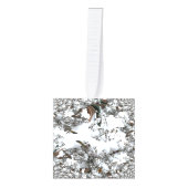 雪の抽象芸術 キューブオーナメント (正面)