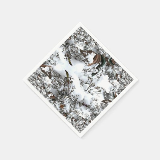 雪の抽象芸術 スタンダードカクテルナプキン (角)