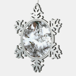 雪の抽象芸術 スノーフレークピューターオーナメント