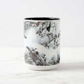 雪の抽象芸術 ツートーンマグカップ (中央)