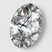 雪の抽象芸術 ラージ壁時計 (傾斜)