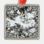 雪の抽象 メタルオーナメント (正面)