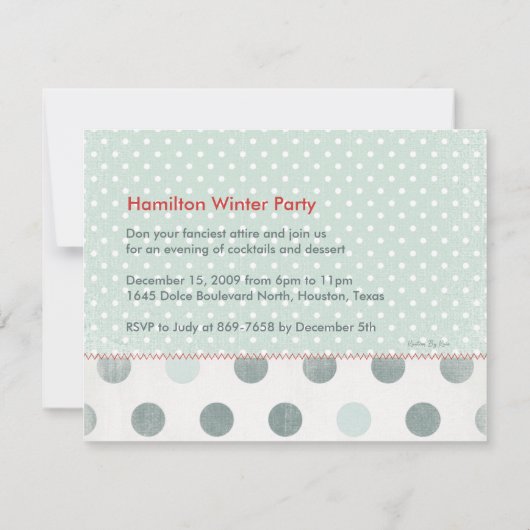 雪の招待状 招待状 (裏面)