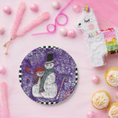 雪の挨拶の紙皿 ペーパープレート (パーティー)