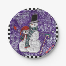 雪の挨拶の紙皿