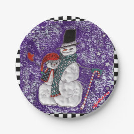 雪の挨拶の紙皿 ペーパープレート