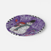 雪の挨拶の紙皿 ペーパープレート (アングル)