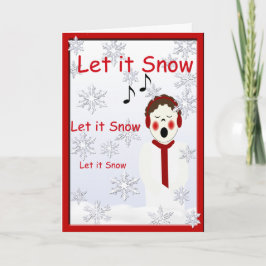 雪の挨拶を聞かせCaroler少年クリスマス シーズンカード