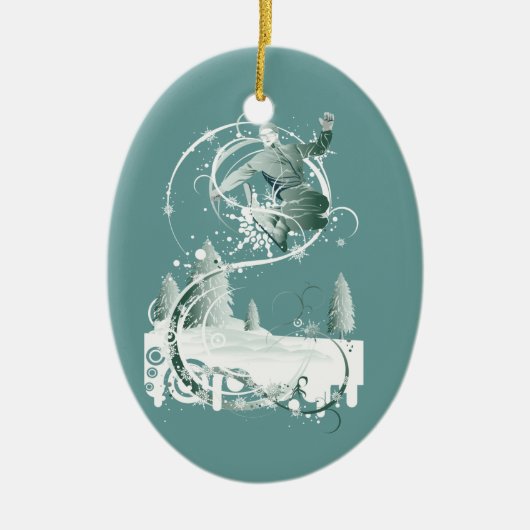 雪の搭乗のオーナメント セラミックオーナメント (正面)