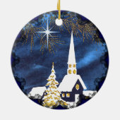 雪の教会 ビンテージ クリスマス オーナメント (裏面)