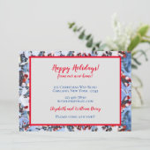 雪の新居カード 赤いカニの林檎の実と雪の新居カード 招待状 (スタンド正面)