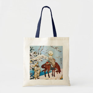 雪の旅人,北斎雪の旅人,北斎,浮世絵 トートバッグ