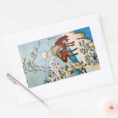 雪の旅人,北斎雪の旅人,北斎,浮世絵 長方形シール (封筒)