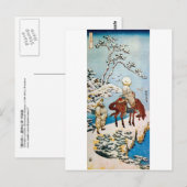 雪の旅人, 北斎 雪の中の旅人, 北斎, 浮世絵 ポストカード (正面/裏面)