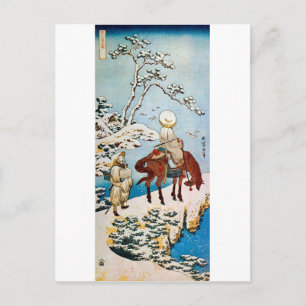 雪の旅人, 北斎 雪の中の旅人, 北斎, 浮世絵 ポストカード