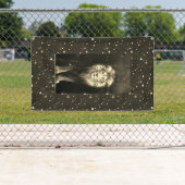 雪の旗にグロメットを入れたライオン 横断幕 (インサイチュ)