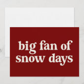 雪の日が大好きな冬休みの先生たちのおもしろいマッチングギフト 招待状 (正面/裏面)